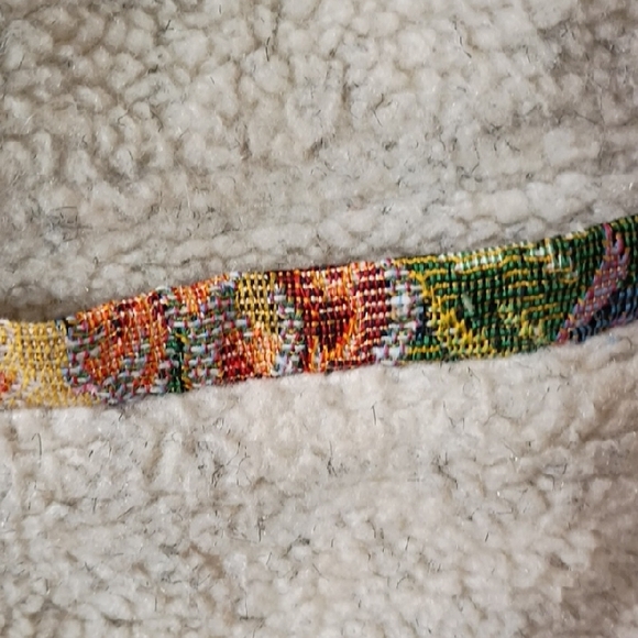 Orvis Tan Teddy Jacket Women’s Medium Needlepoint Embroidery Button Up - Picture 4 of 12